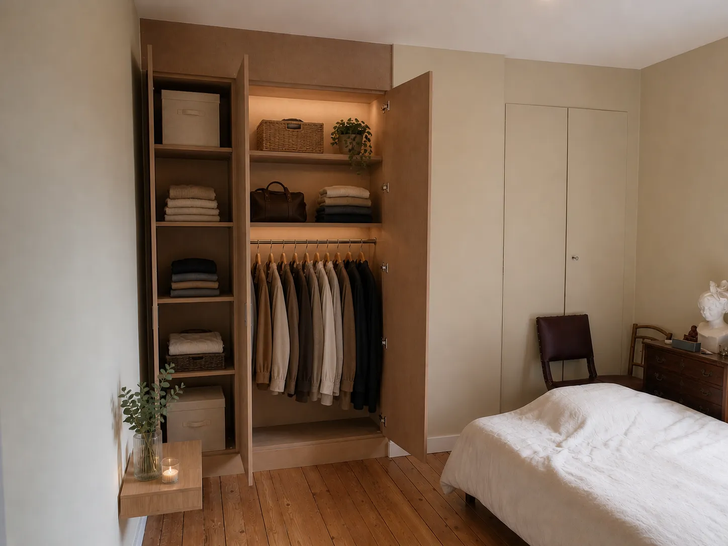 Dressing pour petite chambre - Atelier Vibois Menuisier à Villeneuve sur Yonne